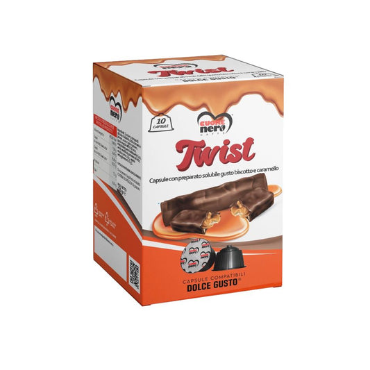 Cuore Nero – Twist Kapseln Keks & Karamell – 10 Kompatible Dolce Gusto®